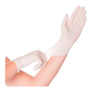 LUVA LATEX BRANCO C/PÓ SKIN (100unid)